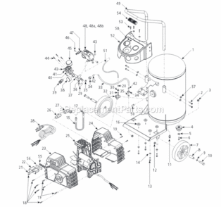 Page A Diagram and Parts List for HJ300100  Campbell Hausfeld Compressor